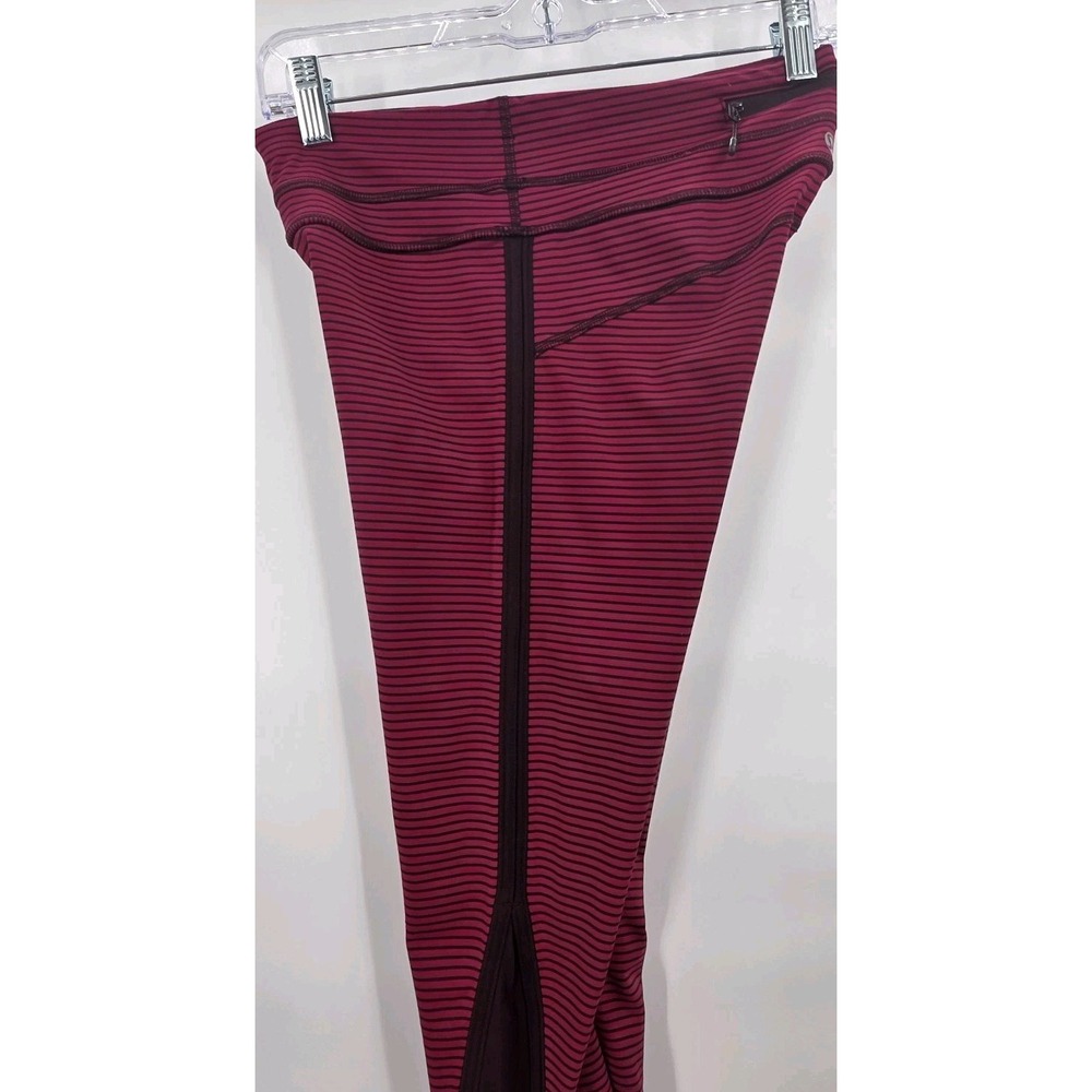 LULULEMON RUN PACE TIGHT LEGGINGS WOMENS SIZE 6 STRIPED MAROON RED 25" LUXTREME - Picture 13 of 16